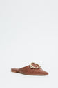Belle Leather Flat Mule