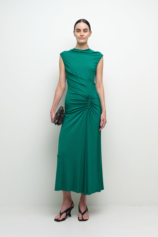 Acacia Draped Jersey Midi Dress